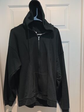 Hanes Men's Dark Green Full-Zip Hooded Sweatshirt